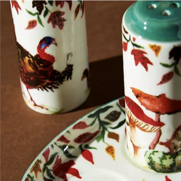 Anthropologie Thanksgiving Salt & Pepper Shakers Inslee Fariss Autumn's Bounty - Picture 4 of 12